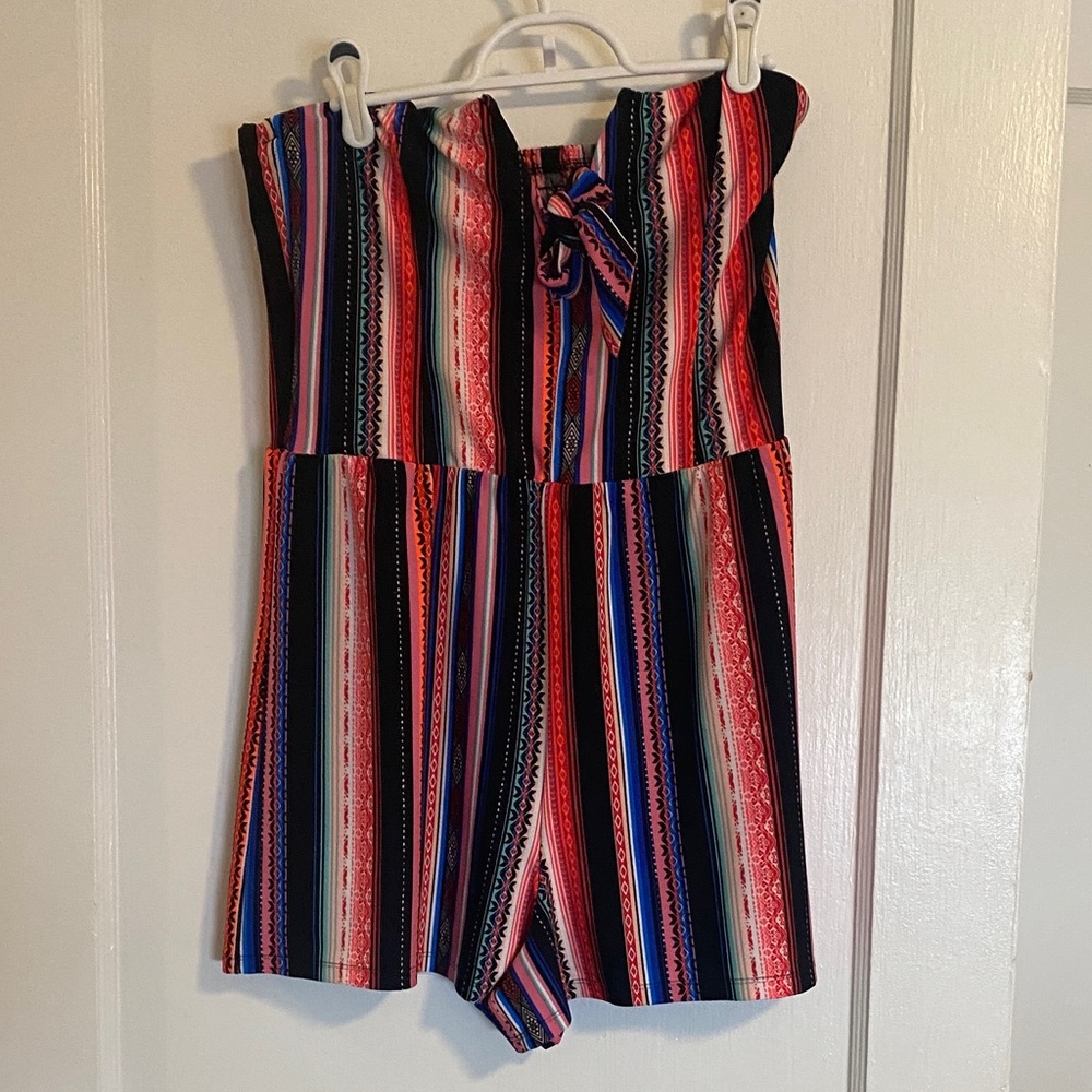 Vibrant Striped Women’s  Romper